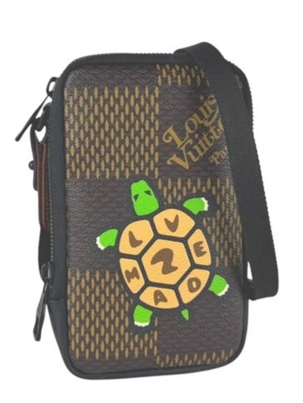 Auth LOUIS VUITTON x NIGO Double Phone Pouch Crossbody Bag PVC N40377 - z11019